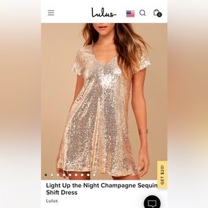 Lulus Light Up the Night champagne dress